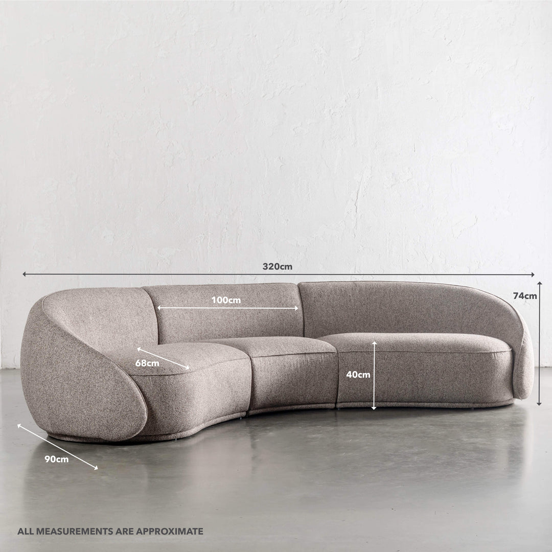 CARSON LINCOLN CURVED 3S SOFA  |  BANYON TREE BARK