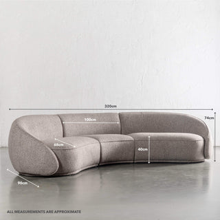 CARSON LINCOLN CURVED 3S SOFA  |  BANYON TREE BARK