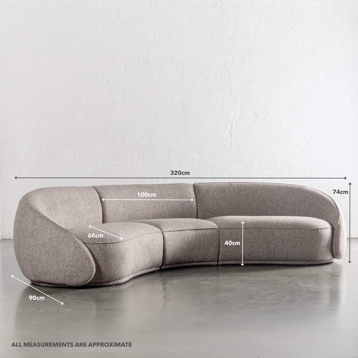 CARSON LINCOLN CURVED 3S SOFA  |  BANYON TREE BARK