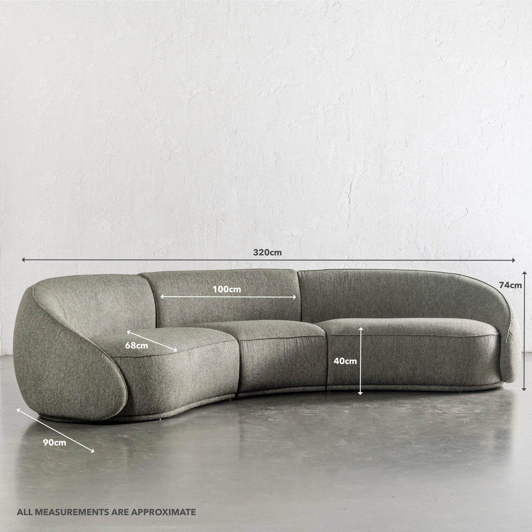 CARSON LINCOLN CURVED 3S SOFA  |  BAYLEAF GREEN