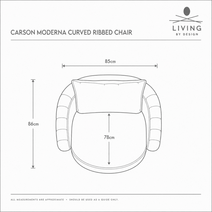 CARSON MODERNA CURVED RIBBED CHAIR - aerial 