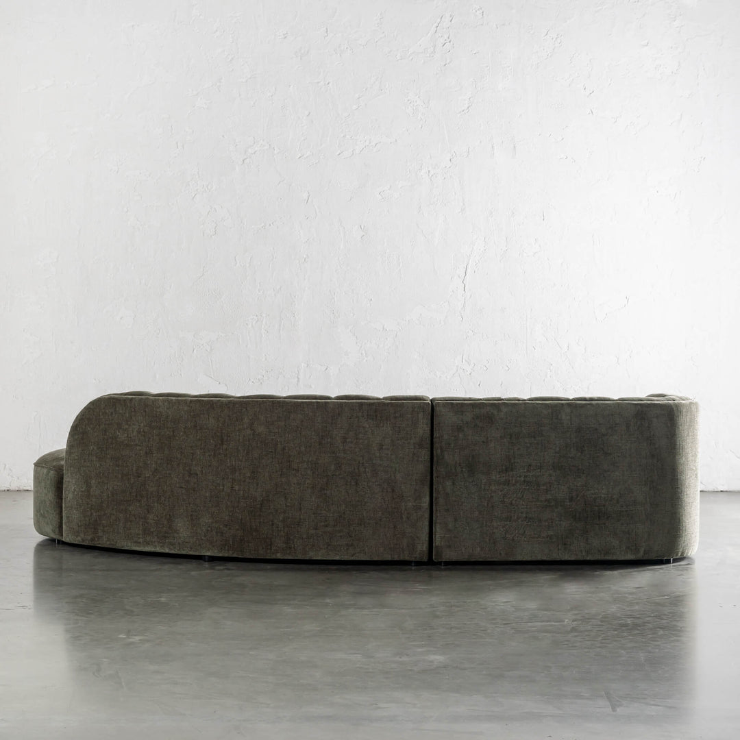 CARSON MODERNA CURVED RIBBED MODULAR SOFA  |  DEEP BRUNSWICK GREEN