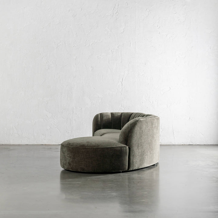 CARSON MODERNA CURVED RIBBED MODULAR SOFA  |  DEEP BRUNSWICK GREEN