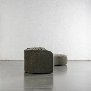 CARSON MODERNA CURVED RIBBED MODULAR SOFA  |  DEEP BRUNSWICK GREEN