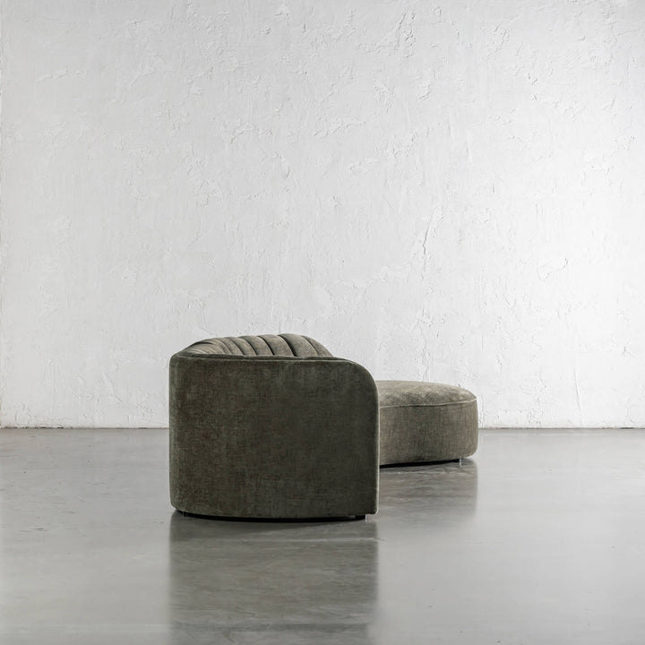 CARSON MODERNA CURVED RIBBED MODULAR SOFA  |  DEEP BRUNSWICK GREEN