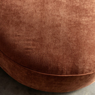 CARSON MODERNA CURVED RIBBED MODULAR SOFA  |  TERRA RUST TEXTURED VELOUR CLOSE UP