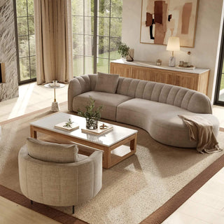 CARSON MODERNA CURVED RIBBED MODULAR SOFA