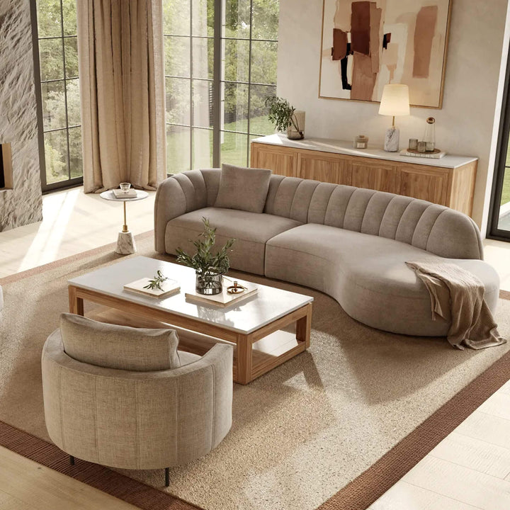 CARSON MODERNA CURVED RIBBED MODULAR SOFA