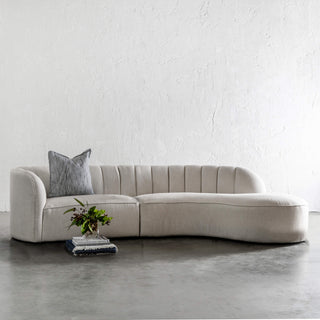 CARSON MODERNA CURVED RIBBED MODULAR SOFA  |  JOVAN DOVE NATURAL