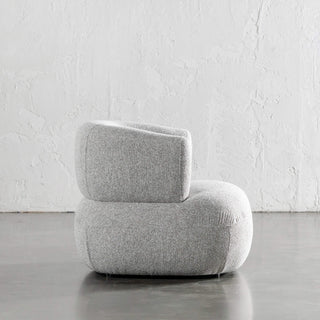 CARSON ROUNDED ARMCHAIR  |  GRANITE HAZE  |  SIDE VIEW