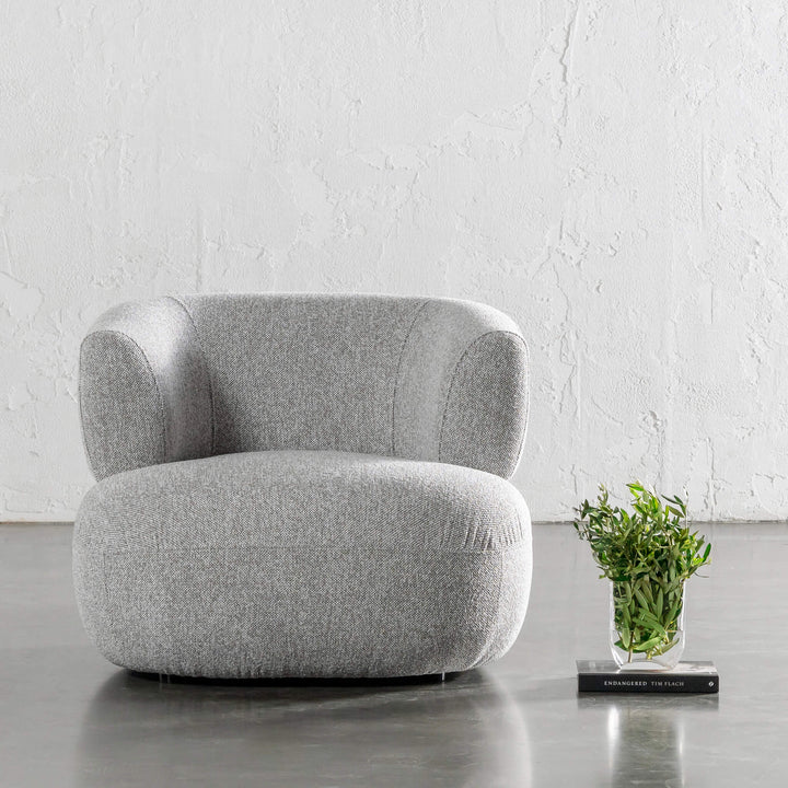 CARSON ROUNDED ARMCHAIR  |  GRANITE HAZE