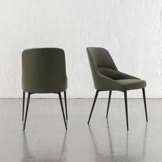 CARTER VEGAN LEATHER DINING CHAIR  |  MEDITERRANEAN DEEP OLIVE VEGAN LEATHER