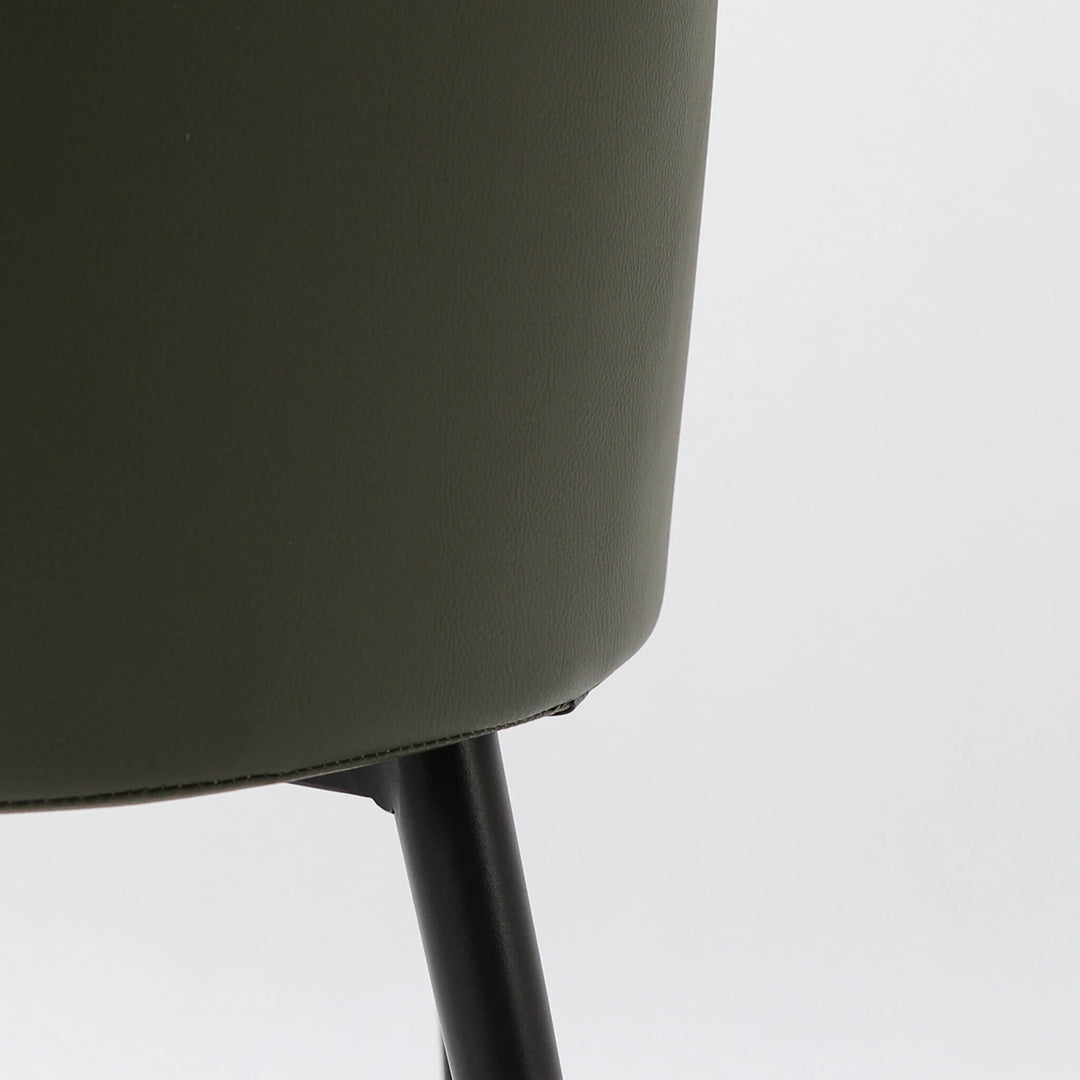 CARTER VEGAN LEATHER DINING CHAIR  |  MEDITERRANEAN DEEP OLIVE VEGAN LEATHER