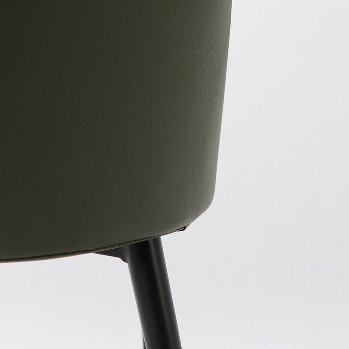 CARTER VEGAN LEATHER DINING CHAIR  |  MEDITERRANEAN DEEP OLIVE VEGAN LEATHER