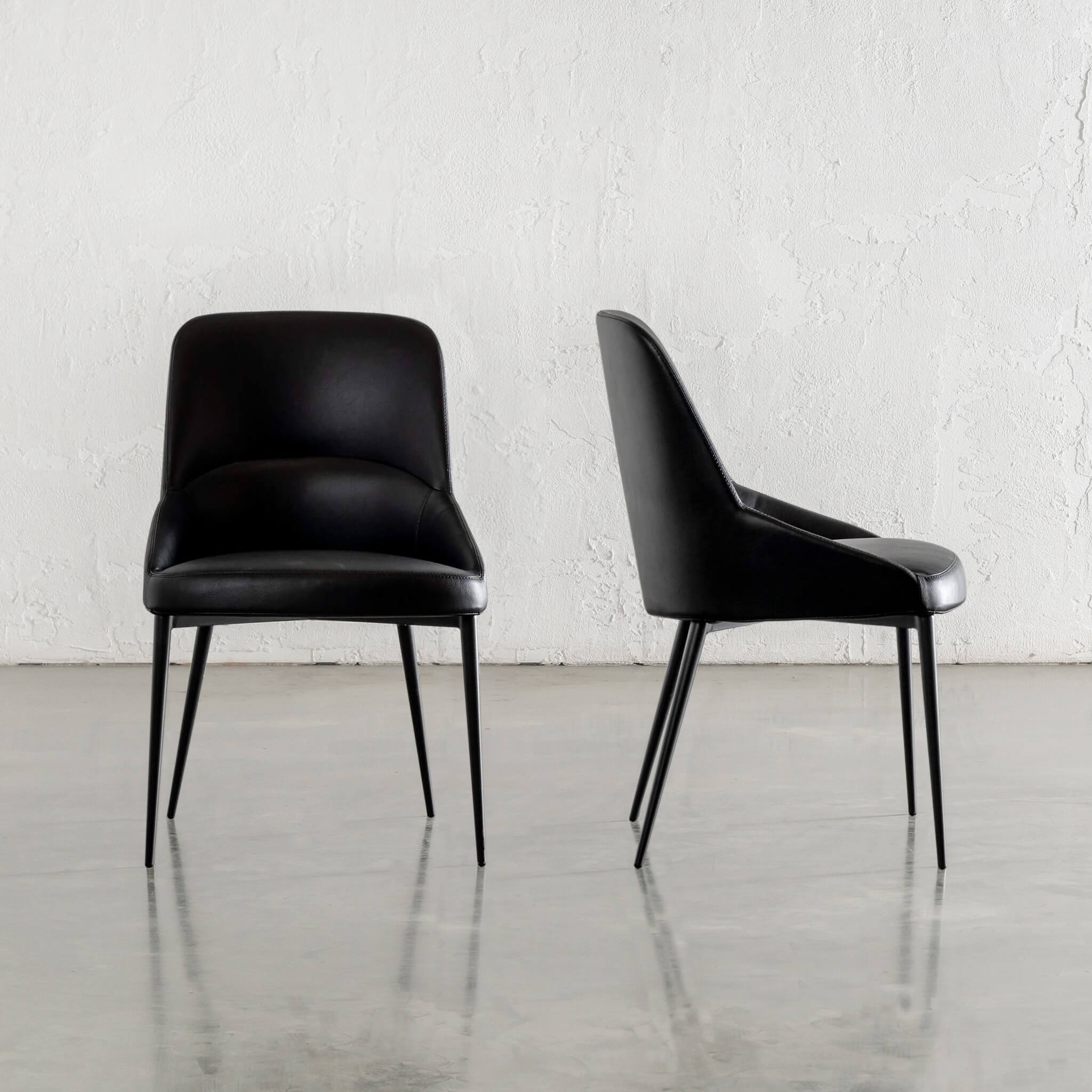 CARTER DINING CHAIR | BUNDLE + SAVE | NOIR BLACK VEGAN LEATHER – Living ...