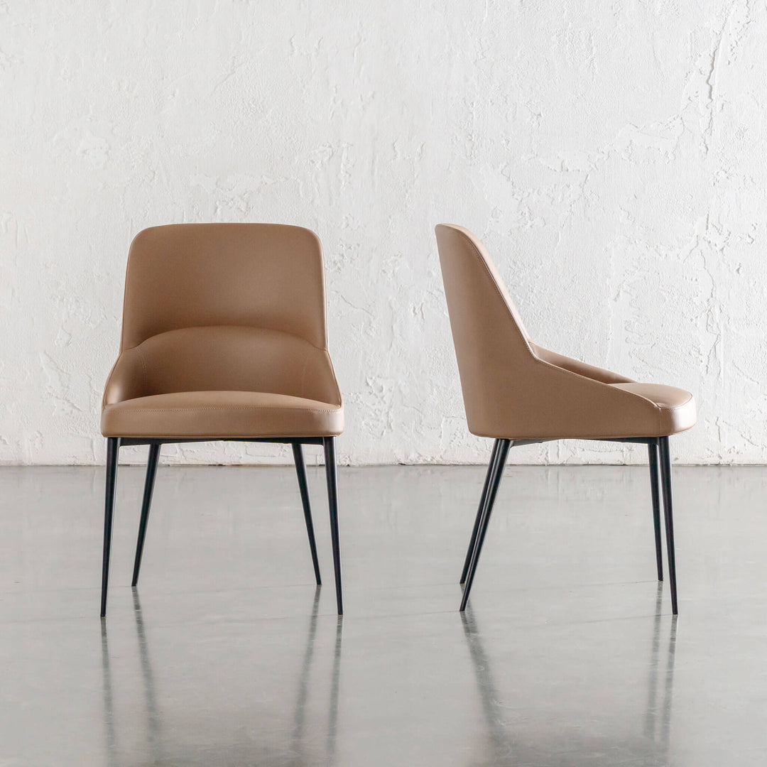 CARTER VEGAN LEATHER DINING CHAIR  |  BUNDLE + SAVE  |  CANYON TAN VEGAN LEATHER