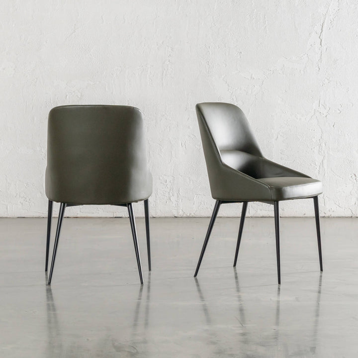 CARTER DINING CHAIR  |  MEDITERRANEAN DEEP OLIVE VEGAN LEATHER
