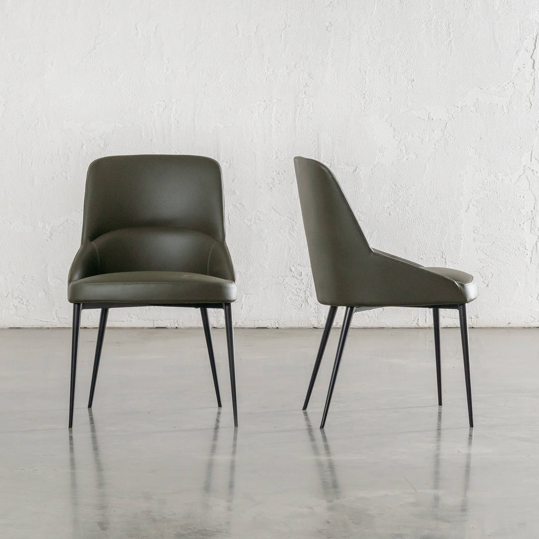 CARTER DINING CHAIR  |  MEDITERRANEAN DEEP OLIVE VEGAN LEATHER