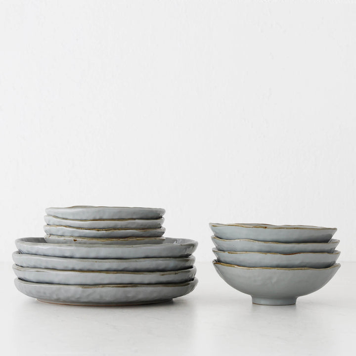 CASALI CERAMIC 12 PIECE DINNER SET  |  SMOKE HAZE