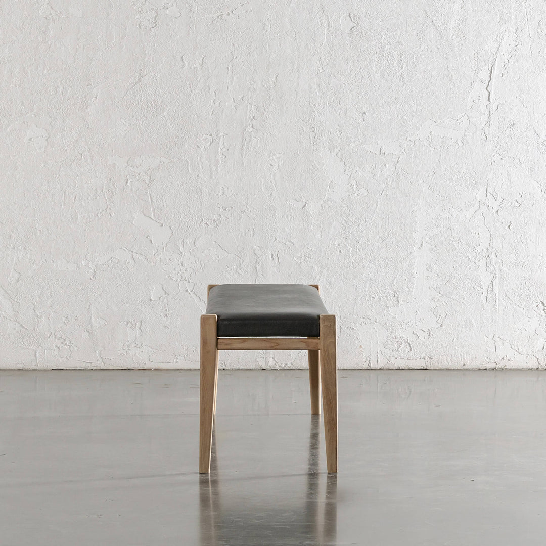 CASONI BENCH SEAT  |  SMOKE HAZE WASH TEAK + OLIVE LEAF LEATHER