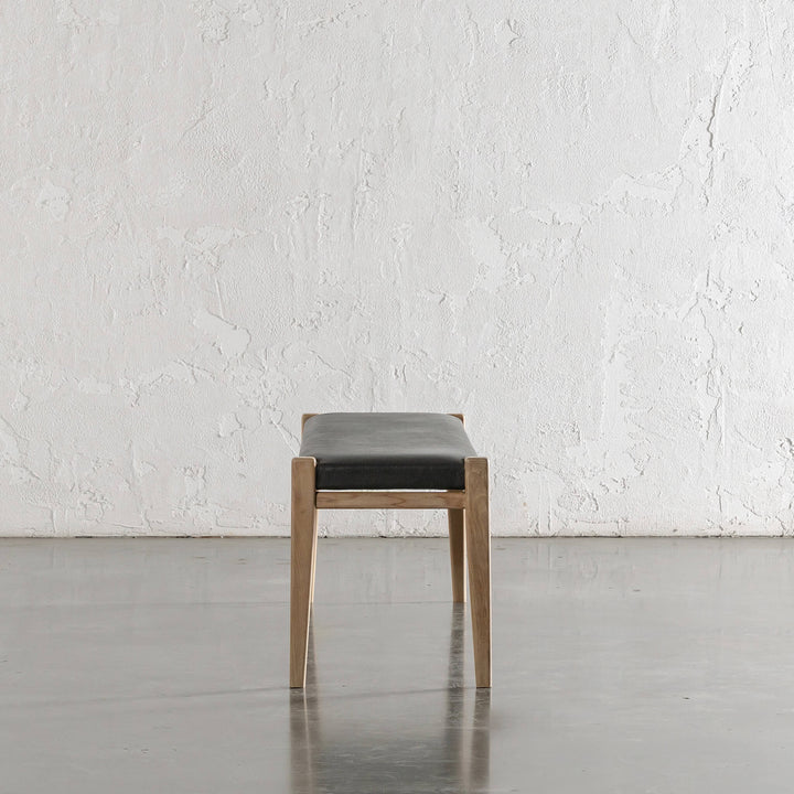CASONI BENCH SEAT  |  SMOKE HAZE WASH TEAK + OLIVE LEAF LEATHER