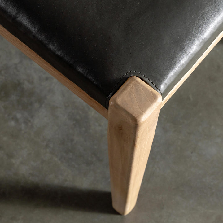 CASONI BENCH SEAT  |  SMOKE HAZE WASH TEAK + OLIVE LEAF LEATHER