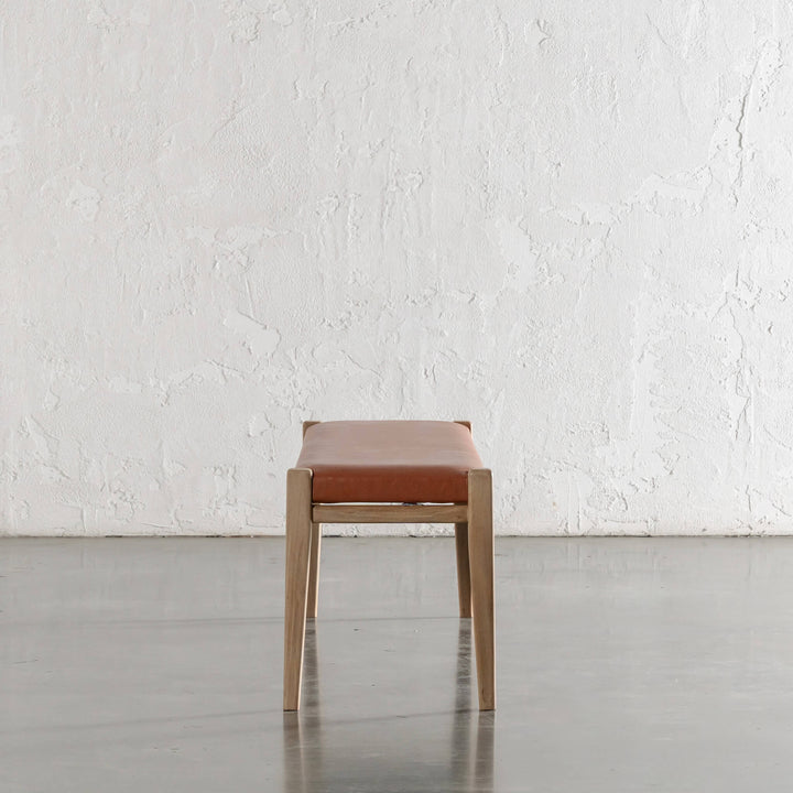 CASONI BENCH SEAT  |  SMOKE HAZE WASH TEAK + TERRACOTTA DUST LEATHER