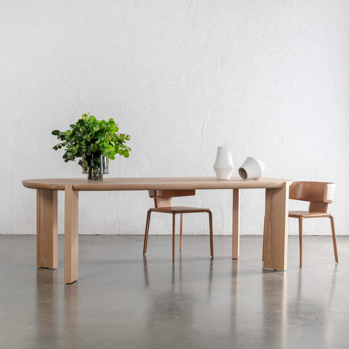 CASSAN ROUNDED DINING TABLE | BIRCH ASH WOOD GRAIN | 270CM