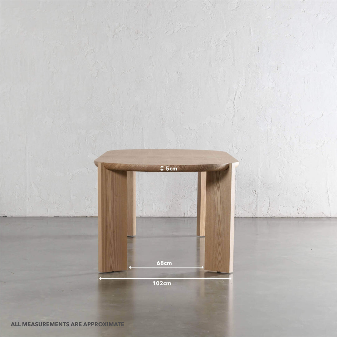 CASSAN ROUNDED DINING TABLE  |  BIRCH ASH WOOD GRAIN  |  270CM | MEASUREMENTS