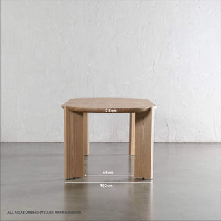 CASSAN ROUNDED DINING TABLE  |  BIRCH ASH WOOD GRAIN  |  270CM | MEASUREMENTS