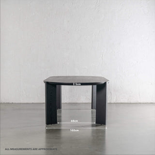 CASSAN ROUNDED DINING TABLE  |  BLACK NOIR WOOD GRAIN  |  270CM | END MEASUREMENTS