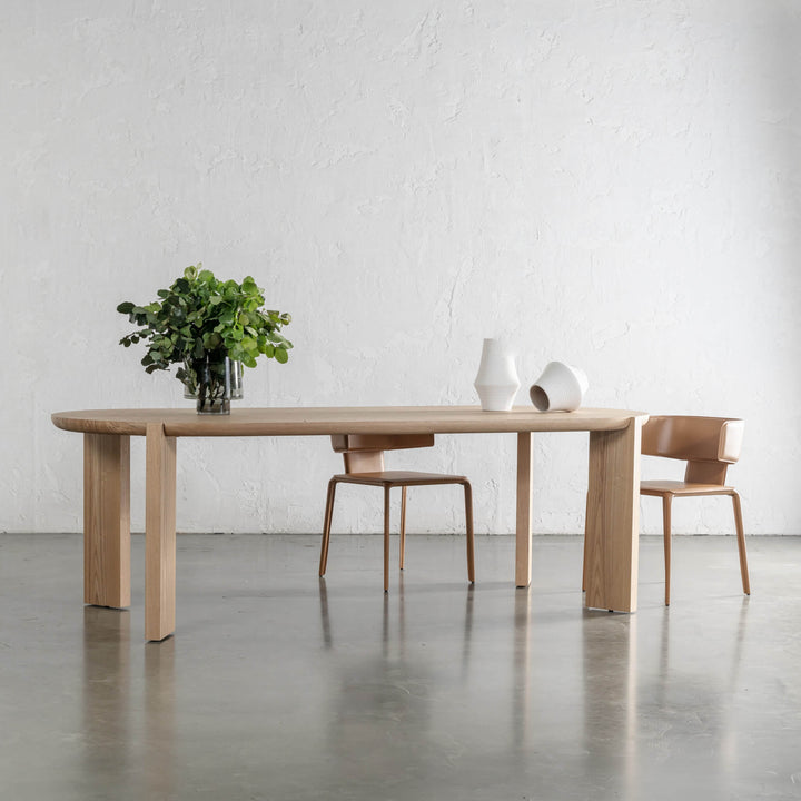 CASSAN ROUNDED DINING TABLE  |  BIRCH ASH WOOD GRAIN  |  240CM