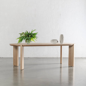 CASSAN ROUNDED DINING TABLE  |  BIRCH ASH WOOD GRAIN  |  210CM