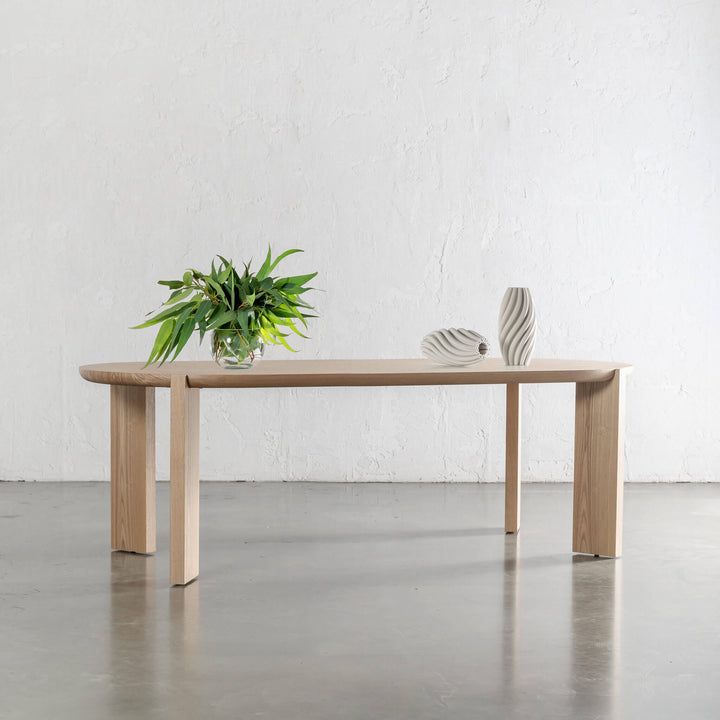 CASSAN ROUNDED DINING TABLE  |  BIRCH ASH WOOD GRAIN  |  210CM