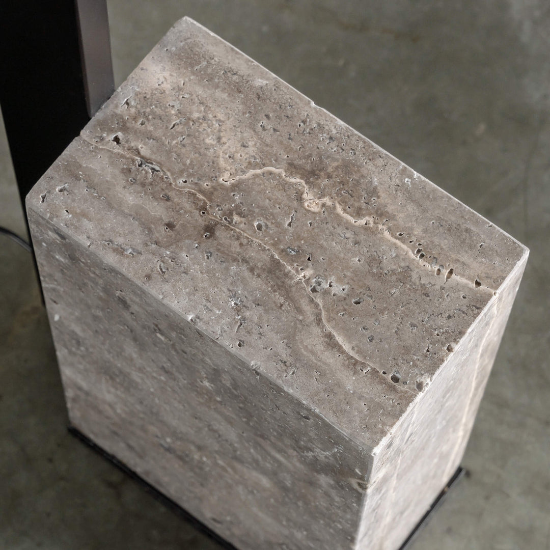 CASSIANO FLOOR LAMP  |  150CM  |  MATTE BLACK + TRAVERTINE