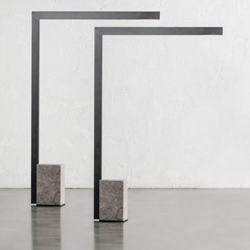 CASSIANO LED FLOOR LAMP BUNDLE X2  |  150CM  |  MATTE BLACK + TRAVERTINE