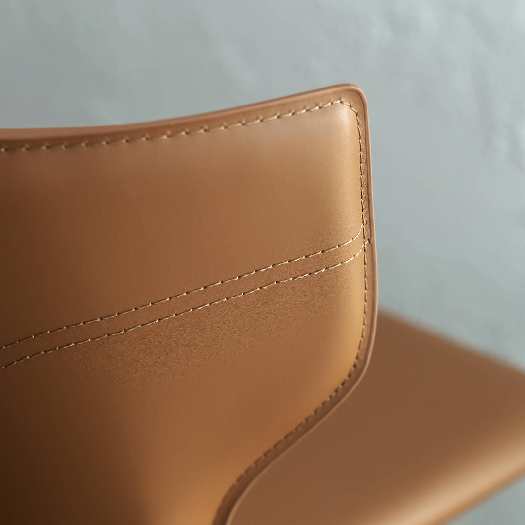 PRE ORDER  |  CAYDEN MID CENTURY VEGAN LEATHER DINING CHAIR  |  SADDLE TAN