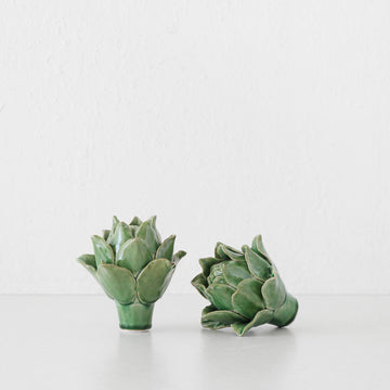 CERAMIC ARTICHOKE  |  GREEN  |   SET OF 2