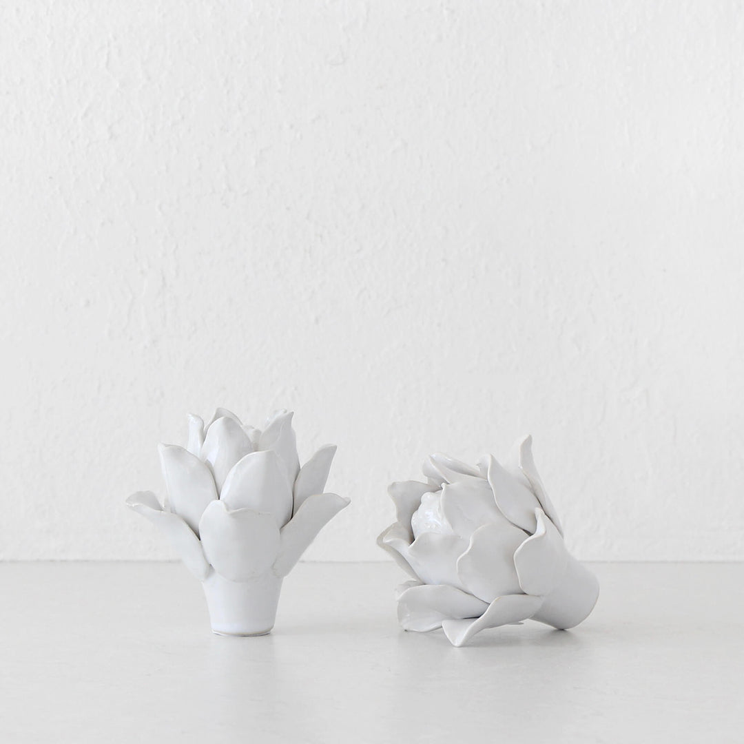 CERAMIC ARTICHOKE  |  WHITE  |   SET OF 2