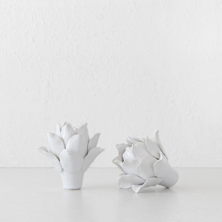 CERAMIC ARTICHOKE  |  WHITE  |   SET OF 2