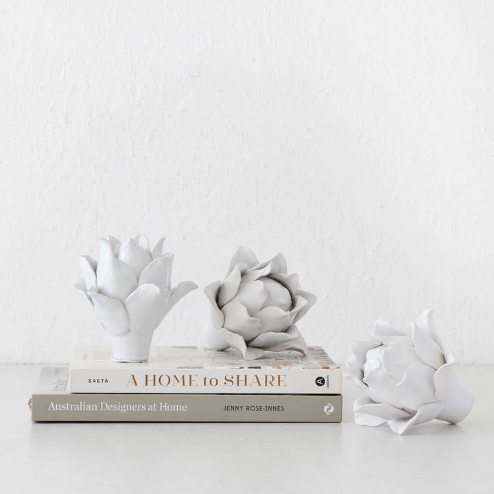 CERAMIC ARTICHOKE  |  WHITE  |   SET OF 2