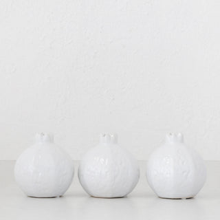 CERAMIC POMEGRANATE 13CM  |  BUNDLEX2  |  WHITE