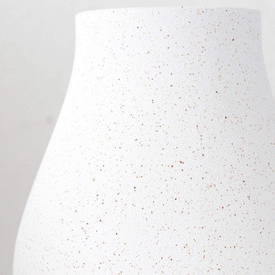 SPECKLED CERAMIC VASE COLLECTION | WHITE + SAND CERAMIC CLOSE UP