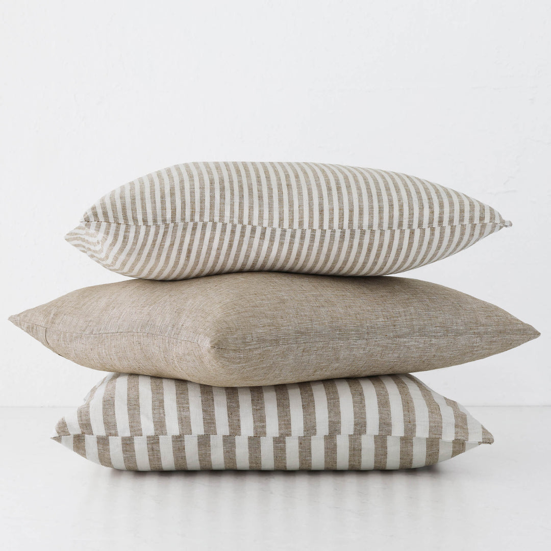 CADIZ + FRONTERA CUSHION | CHESTNUT MUSTARD ANGLE STACK