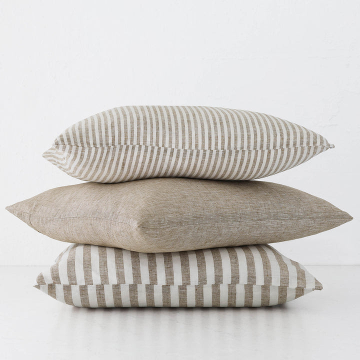 CADIZ + FRONTERA CUSHION | CHESTNUT MUSTARD ANGLE STACK