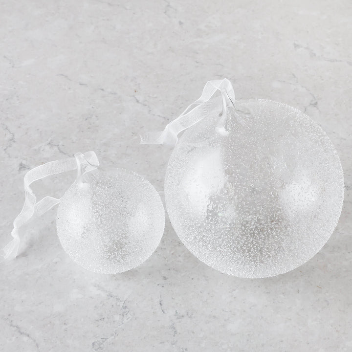 CHRISTMAS HANGING DECORATION  |  LARGE + MEDIUM  |  GLASS BAUBLE