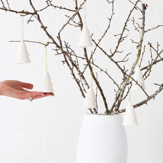 CHRISTMAS HANGING DECORATION BUNDLE X6  |  TREE ORNAMENT  |  WHITE CERAMIC