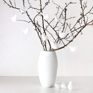 CHRISTMAS HANGING DECORATION BUNDLE X6  |  DOVE ORNAMENT  |  CLEAR GLASS