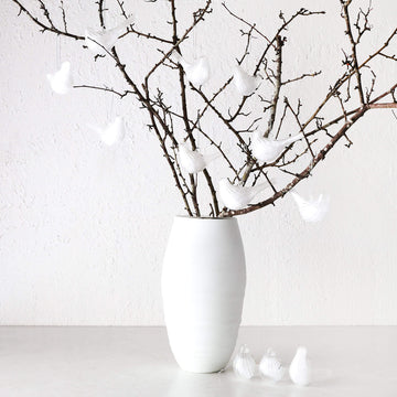 CHRISTMAS HANGING DECORATION BUNDLE X6  |  DOVE ORNAMENT  |  CLEAR GLASS