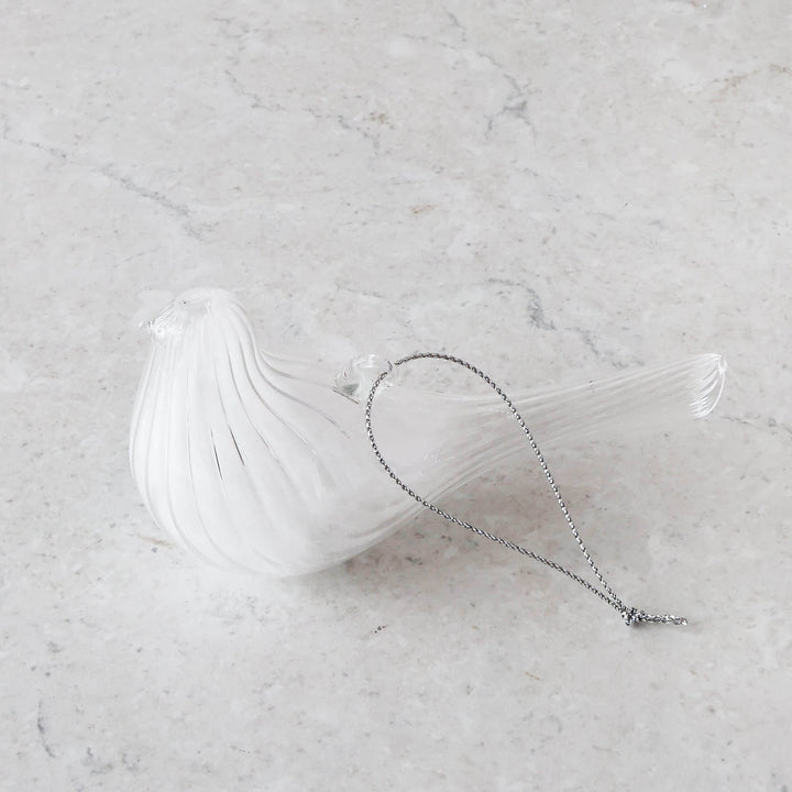 Christmas Hanging Decoration  |  Dove Ornament  |  Clear Glass